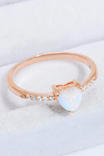 Natural Moonstone Heart 18K Rose Gold-Plated Ring Rose Gold Rings