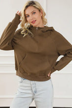 Half-Zip Long Sleeve Hoodie Woman Sweatshirts