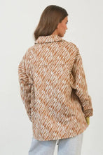 HYFVE Zebra Print Snap Down Long Sleeve Shacket Woman Outerwear