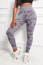 Camo Print Seamless High Waist Yoga Leggings Purple Woman Leggings