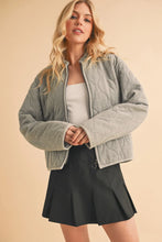 Aemi+Co Zip Up Quilted Jacket Gray Woman Outerwear