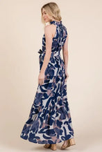 Lime 'N' Chili Abstract Halter Neck Tie-Waist Tiered Maxi Dress Casual Dresses