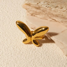18K Gold-Plated Stainless Steel Butterfly Ring Rings