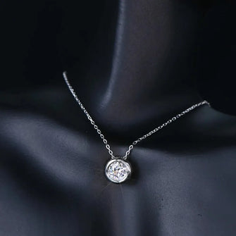 1 Carat Moissanite 925 Sterling Silver Necklace Silver One Size