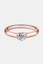 Moissanite 925 Sterling Silver Heart Solitaire Ring Rose Gold Rings