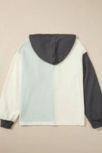 Waffle-Knit Two-Tone Long Sleeve Hoodie Woman Sweatshirts