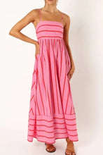 Striped Square Neck Cami Dress Woman Maxi Dress