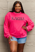 Simply Love Full Size KARMA Graphic Sweatshirt Hot Pink Woman Sweatshirts