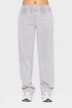 Mono B Elastic Waist Fleece Pants with Pockets Light Gray