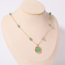 Copper Natural Crystal Pendant Necklace Neon Green One Size