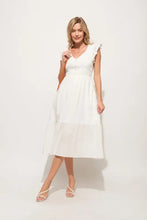 And The Why Ruffle Sleeve Front Smocked Tiered Midi Dress Casual Dresses