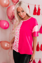 Leopard Color Block Dropped Shoulder Tee Woman T Shirts