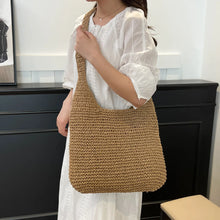 Woven Straw Hobo Shoulder Bag Khaki onesize