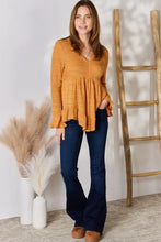 Hailey & Co Full Size V-Neck Flounce Sleeve Blouse Woman Blouses