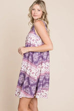 BOMBOM Bohemian Print Sleeveless Dress Casual Dresses