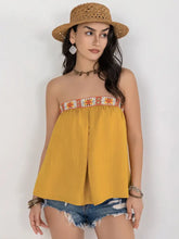 Embroidered Tube Sleeveless Top Tanks & Camis