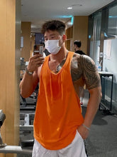Men's Plus Size Round Neck Racerback Tank Tangerine