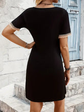 Boho Lace Trim V-Neck Mini Dress Casual Dresses