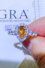 1 Carat Moissanite Contrast Teardrop Ring Rings