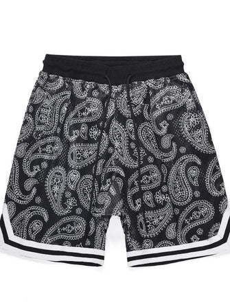Men's Drawstring Printed Shorts Black