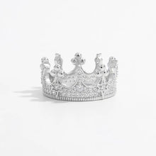 Crown Shape Zircon 925 Sterling Silver Ring Silver