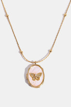 Butterfly Shell Pendant Copper Necklace Gold One Size