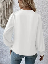 Surplice Smocked Lantern Sleeve Blouse Woman Blouses