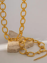 18K Gold-Plated Chunky Necklace and Bracelet Jewelry Set