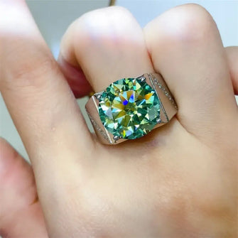 10 Carat Moissanite 925 Sterling Silver Signet Ring Silver Rings