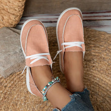 Lace Up Round Toe Slip-Ons Coral
