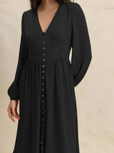 V-Neck Long Sleeve Dress Casual Dresses