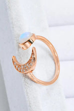 Natural Moonstone and Zircon Sun & Moon Open Ring Rings