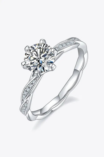 1 Carat Moissanite 925 Sterling Silver Ring Silver Rings