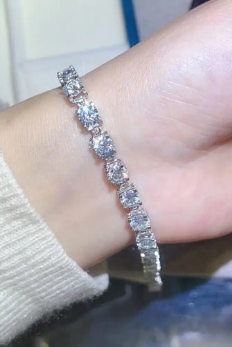 10 Carat Moissanite Platinum-Plated Bracelet Silver One Size Necklaces