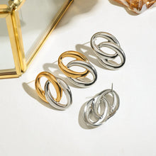 2-Pair Stainless Steel Twisted Earrings