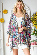 Heimish Full Size Multi Color Snake Open Cardigan Plus Size Woman Outerwear