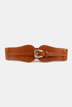 Wide Elastic Belt with Alloy Buckle Caramel One Size Belts