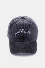 Zenana Washed ATLANTA Embroidered Baseball Cap Atlanta Black One Size Hats