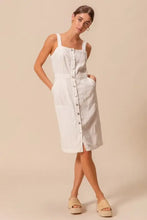 SO ME Button Down Pocket Front Pinafore Dress OFF WHITE Casual Dresses