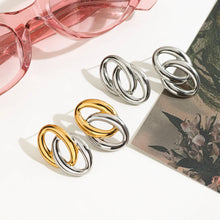 2-Pair Stainless Steel Twisted Earrings