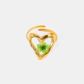 Stainless Steel Eternal Flower Ring Gold One Size
