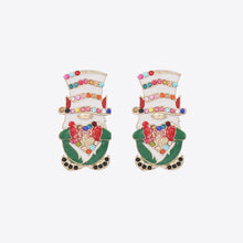 Rhinestone Alloy Santa Earrings Multicolor One Size
