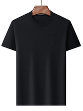 Men's Plus Size Round Neck Short Sleeve T-Shirt Black