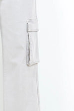 American Bazi full size white cargo pants with drawstring wide leg and sturdy fabric in a minimalist design
