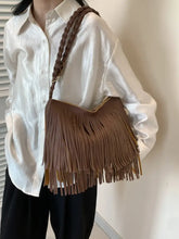 Fringe Solid Color Shoulder Bag Chocolate One Size Shoulder Bags