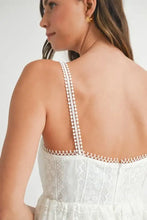 MABLE Eyelet Lace Babydoll Mini Cami Dress Casual Dresses