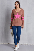 Star Scoop Neck Dropped Shoulder T-Shirt