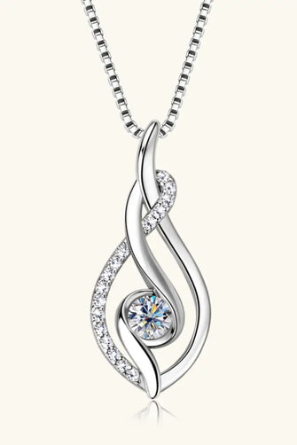 Moissanite 925 Sterling Silver Necklace Silver One Size Necklaces