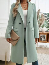 Devine Pocketed Collared Neck Long Sleeve Coat Woman Outerwear
