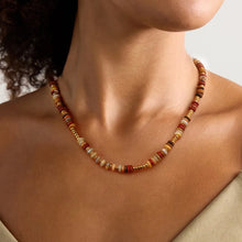 18K Gold-Plated Natural stone Beaded Necklace Gold One Size